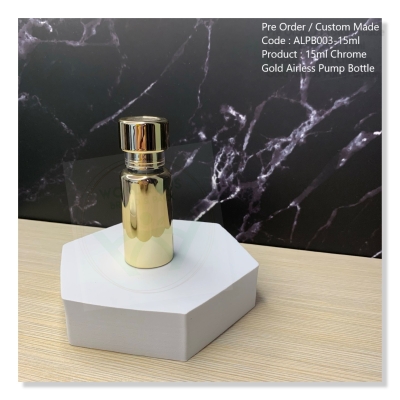 15ml Chrome Gold Airless Pump Bottle - ALPB003