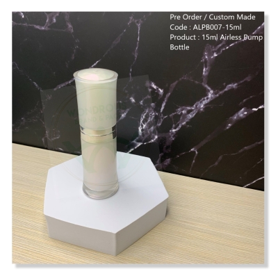 15ml Pearl White Airless Pump Bottle (Lotion Pump) - ALPB007