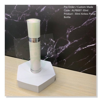30ml Pearl White Airless Pump Bottle (Lotion Pump) - ALPB007