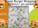 Paper Burger Wrapping 100pcs+/- Wrapping Paper Products