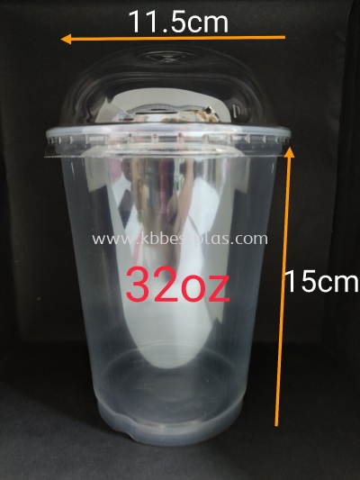 32oz Plastic Cup + Dome Lid 50pcs+/-