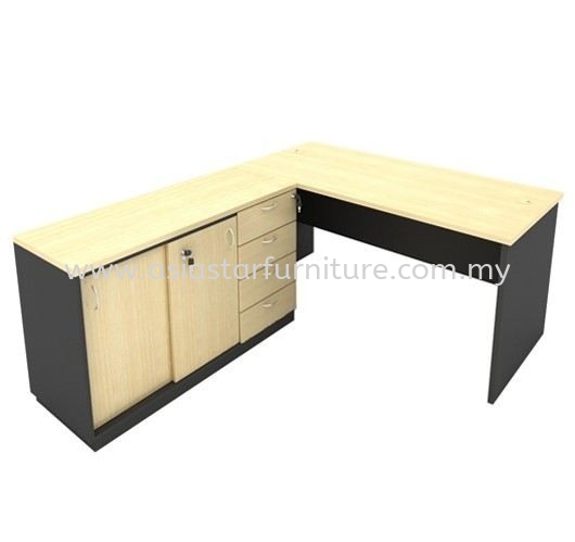 6' OFFICE TABLE/STUDY TABLE C/W SIDE CABINET & DRAWER 4D - office table Puchong | office table Bandar Puteri Puchong  | office table Bandar Puchong Jaya