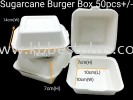 Sugarcane Burger Box 50pcs+/- Plate Paper Products