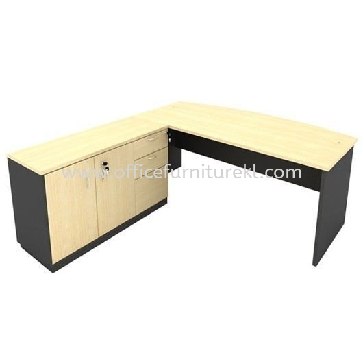 6' EXECUTIVE OFFICE TABLE / DESK D SHAPE C/W SIDE CABINET AGMB180A (Color Maple) - executive office table Uoa Business Park | executive office table Cheras | executive office table Damansara Kim | executive office table Direct From Factory