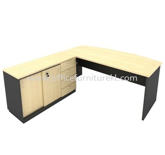 6' EXECUTIVE OFFICE TABLE / DESK D SHAPE C/W SIDE CABINET AGMB180A (Color Maple) - executive office table Rawang | executive office table Selayang | executive office table Sungai Besi | executive office table Top 10 Best Recommended