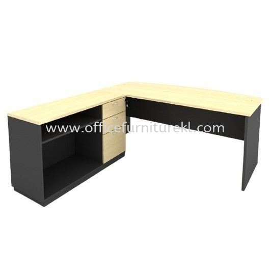 6' EXECUTIVE OFFICE TABLE / DESK D SHAPE C/W SIDE CABINET AGMB180A  (Color Maple) - executive office table Ampang | executive office table Damansara Jaya | executive office table Kerinchi | executive office table Top 10 Best Selling