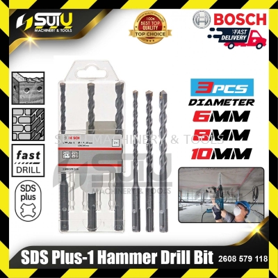 BOSCH 2608579118 SDS Plus-1 Hammer Drill Bit (3 pcs)