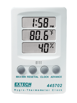 extech 445702 : hygro-thermometer clock