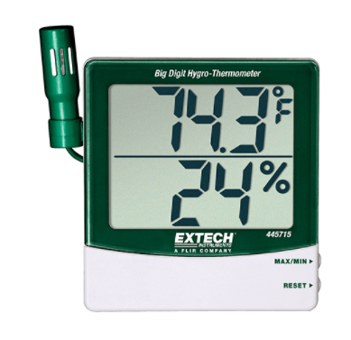 extech 445715 : big digit hygro-thermometer with remote probe