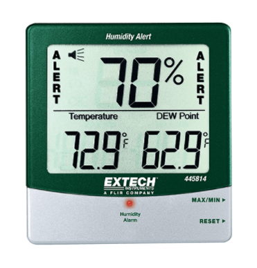 extech 445814 : hygro-thermometer humidity alert with dew point
