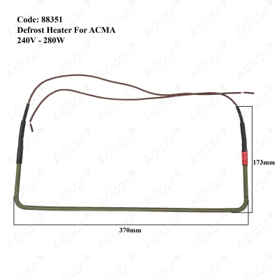 Code: 88351 Defrost Heater 280W For ACMA L:370mm