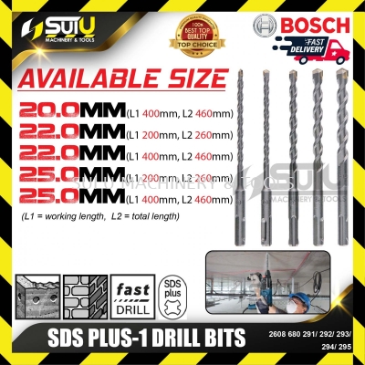 BOSCH 2608680291/ 292/ 293/ 294/ 295 SDS PLUS-1 Drill Bits (20.0-25.0mm)