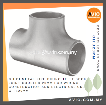 G.I GI Metal Pipe Piping Tee T Socket Joint Coupler 20mm For Cabling Wiring Construction and Electrical use  GITB20MM