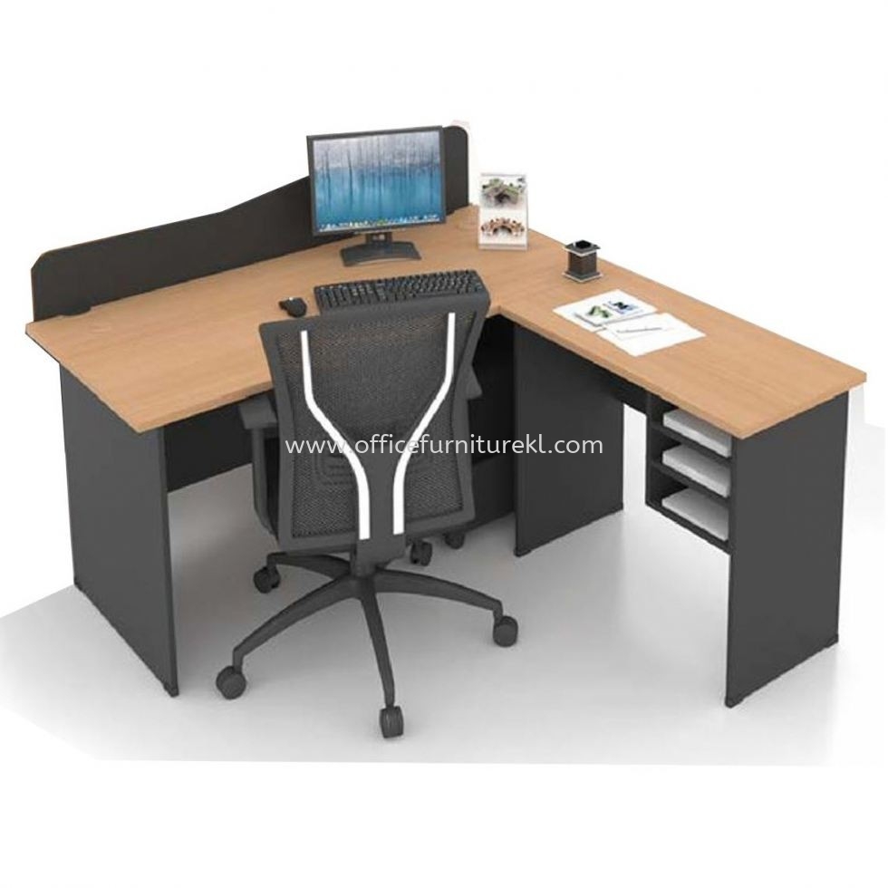 FOBIES 4' OFFICE TABLE | STUDY TABLE | COMPUTER TABLE WITH PARTITION BOARD C/W SIDE TABLE FOBIES 127 (Color Beech & Dark Grey) - office table Accentra Glenmarie | office table Bukit Damansara | office table Jalan Raja Chulan | office table Top 10 Best Selling