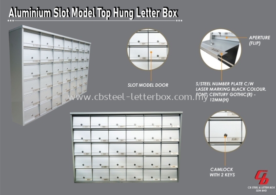 Aluminium Slot Model Letter Box / MailBox / Peti Surat