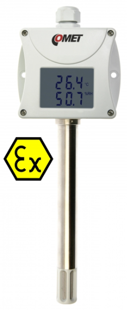 comet t3113ex intrinsically safe humidity and temperature duct transmitter with 4-20ma output