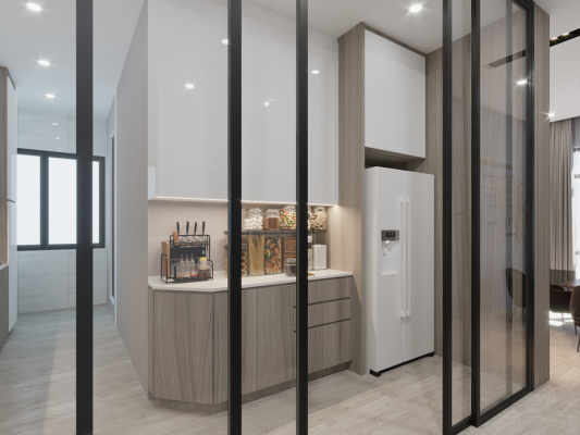 Kitchen Area Dry&Wet Kitchen Cabinet Modern Interior Design Ideas-Renovation-Residential-Johor Bahru