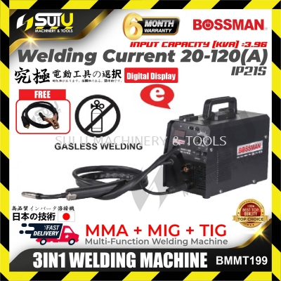 BOSSMAN BMMT-199 / BMMT199 3in1 Multi-Function Welding Machine (MMA+MIG+TIG)