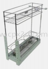 TWO LAYERS FUNCTION PULL OUT BASKET STEEL ( POLISH CHROME ) BASKET KITCHEN BASKET