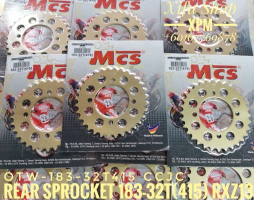 REAR SPROCKET 183-32T 415 RXZ135, LC135, Y125Z, Y100 OTW-183-32T CLE 