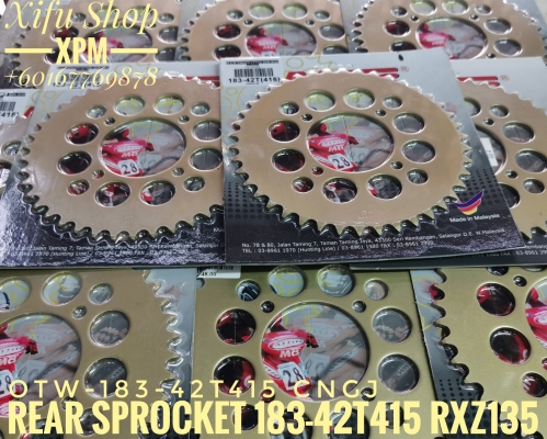 REAR SPROCKET 183-42T(415) RXZ135, LC135, Y125Z OTW-183-42T415 LENE