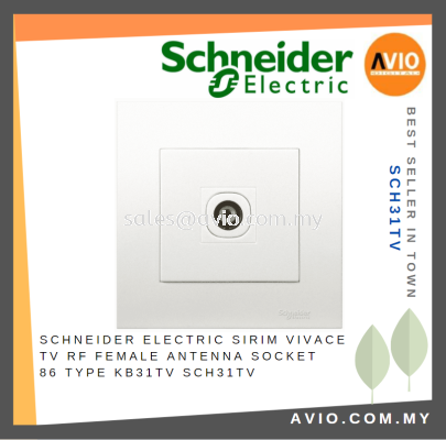 Schneider Electric SIRIM Vivace TV RF Female Antenna Socket 86 Type KB31TV SCH31TV