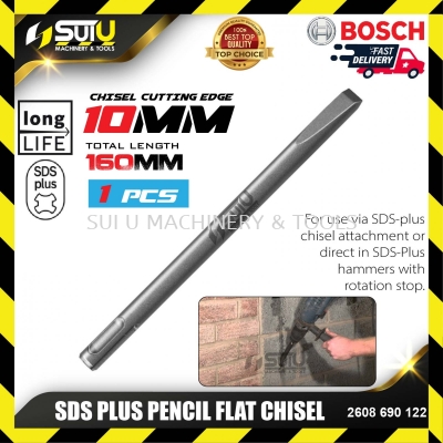BOSCH 2608690122 SDS Plus Pencil Flat Chisel (10x160mm)