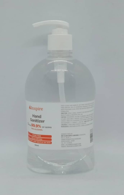 Inxpire 70% Alcohol Hand Sanitizer 500ml