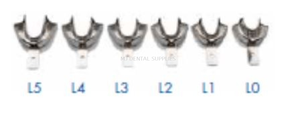 STAINLESS STEEL IMPRESSION TRAYS WITH RETENTION RIM, FOR DENTULOUS (LOWER), BMS DENTAL