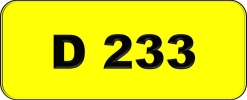 Number Plate D233 Rare Classic Plate