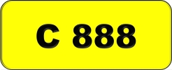 Number Plate C888 Rare Classic Plate