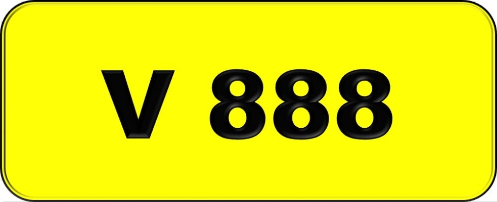 Number Plate V888