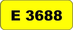 Number Plate E3688 Rare Classic Plate