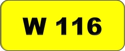 Number Plate W116 Rare Classic Plate