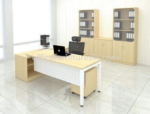 MUKI DIRECTOR OFFICE TABLE/DESK WITH SIDE CABINET - Top 10 Best Budget Director Office Table | Director Office Table Puchong | Director Office Table Sunway | Director Office Table Subang