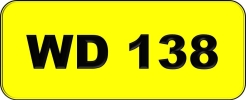 Number Plate WD138 Superb Classic Plate