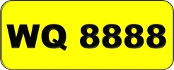 Number Plate WQ8888 Superb Classic Plate