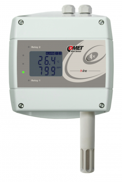 comet h6520 remote co2 concentration thermometer hygrometer with ethernet interface and two relays