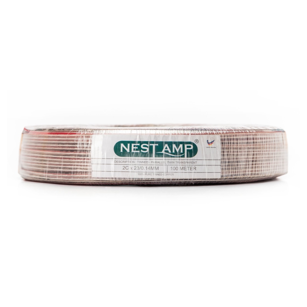 Nestamp Tinned Parallel Twin Transparent Cable 2Cx23/0.14mm (Clear)