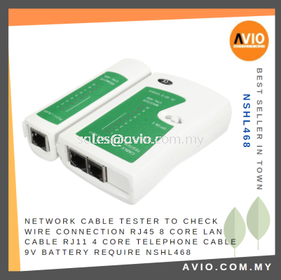 Network Cable Tester to Check Wire Connection RJ45 Cat5e Cat6 LAN Cable RJ11 Telephone Cable 9V Battery Require NSHL468