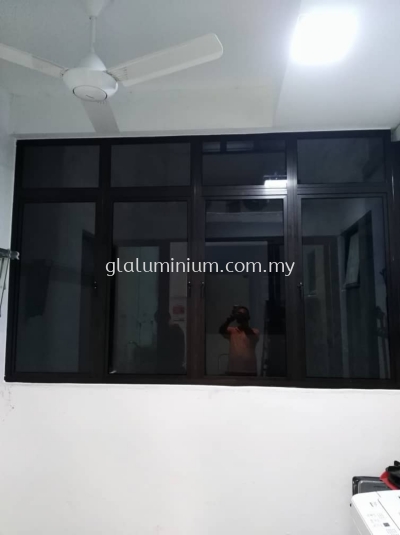 casment windows +Above fix glass ( MB + tinter dark glass) @Damai Hillpark Condominium, Jalan Damai Perdana 6/1B, Balakong 