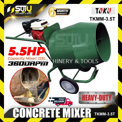 TOKU TKMM-3.5T 5.5HP 3.6L Heavy Duty Portable Mini Concrete Mixer with Sakura SA168F Engine 3.5kW