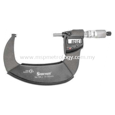 Starrett IP67 Electronic Micrometer, 75-100mm/3-4��, (796.1MXRL-100 Series)