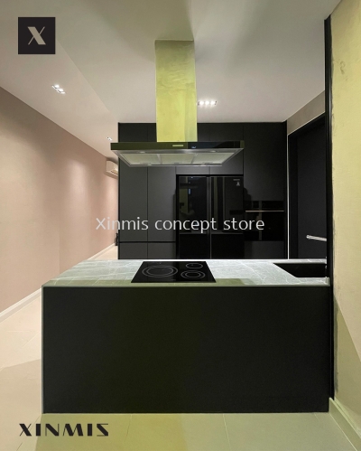 Matte Black Aluminium Kitchen - Nova Saujana