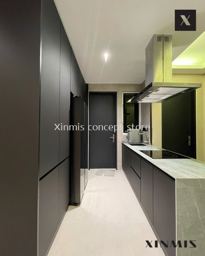 Matte Black Aluminium Kitchen - Nova Saujana