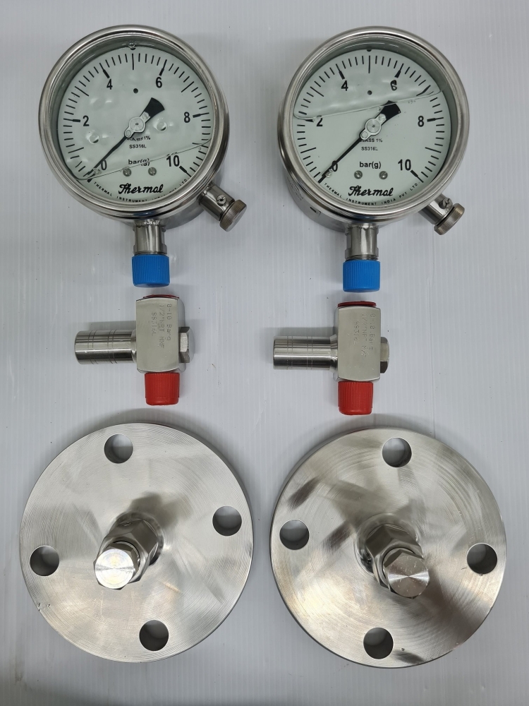 Bourdon Sensing Pressure Gauge with Diaphragm Seal Unit