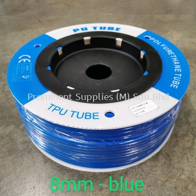 8mm PU Tubing - Blue Color | 100 meters per roll | OD 8mm x ID 5mm | Drum Packing Type