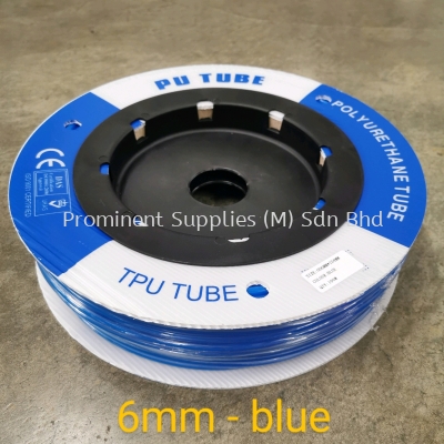 6mm PU Tubing - Blue Color | 100 meters per roll | OD 6mm x ID 4mm | Drum Type Packing 