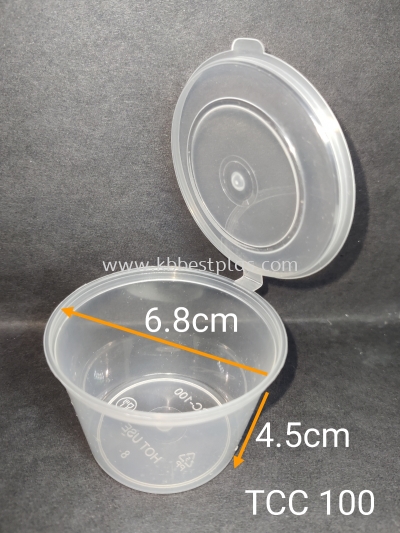 TCC 100 Disposable Plastic Food Container 50pcs+/-