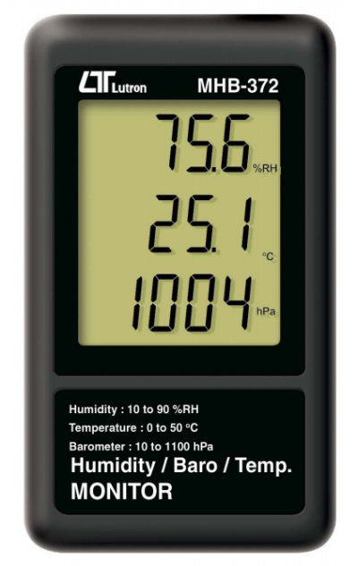 LUTRON MHB-372 HUMIDITY/BAROMETER/TEMP. MONITOR